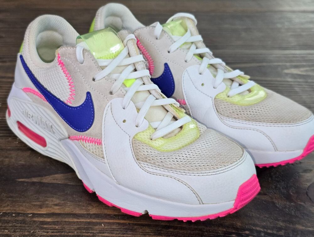 Nike Air Max Excee Women's Sneakers Sz 8.5 White/Indigo/Pink/Volt DD2955-100